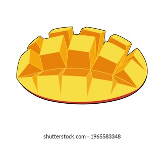 Ilustraciones de vectores de frutas de mango fondo blanco aislado