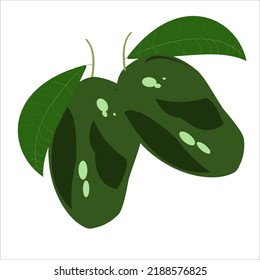 Mango-Früchte-Linie Symbol Vektordesign und Illustration mit bearbeitbarem Hub