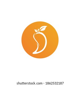 Logotipo de frutos de mango y vector de símbolos