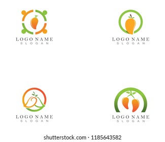 Mango fruits logo and symbols vector