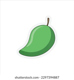 Mango Fruits Sticker Cartoon Vector