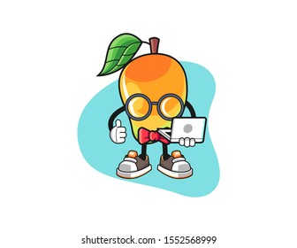 Mango geek cartoon. Mascot Character vector.