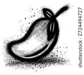 Mango in graffiti style with black spray paint.