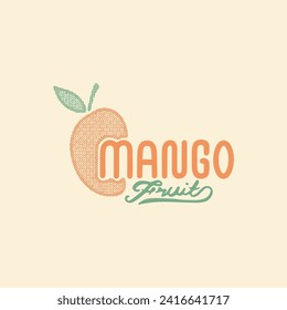 mango graphic typography design fruit illustration nature vintage vegetable logo handwriting