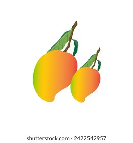 a mango , green and orange mango set, 