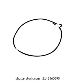 Mango hand drawn illustration by ink and pen sketch. Isolated vector design for using in natural or organic fruit product and health care goods.