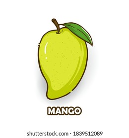 Mango hand drawn illustration isolated on white background.