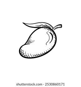 Mango Hand-Drawn Food Vector Icon