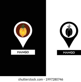 Mango is Here Vector Location Logo 