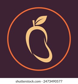 Mango Icon abstract beautiful brown background vector illustration design