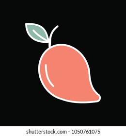 Mango icon. Cartoon Mango vector icon for web design isolated on black background