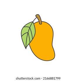 Mango-Symbol in Farbe einzeln auf weißem Hintergrund 