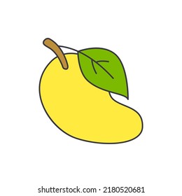 Mango icon in color, isolated on white background 