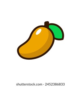Icono de mango con diseño colorido. Ilustración de dibujos animados de fruta de mango simple