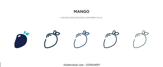 mango icon in different style vector illustration. two colored and black mango vector icons designed in filled, outline, line and stroke style can be used for web, mobile, ui