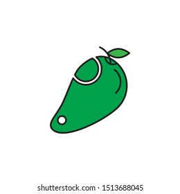 Mango icon in flat design on a white background. Vector illustration