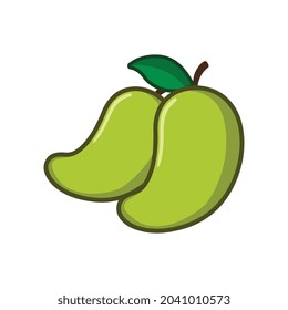 Mango icon in flat design on a white background. Vector illustration