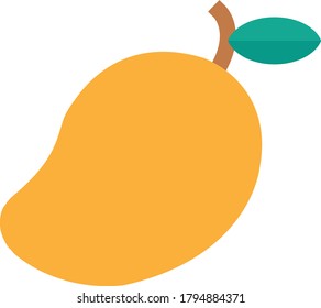 Icono de mango en estilo plano. Objeto aislado. Logo aislado del vector de frutas tropicales de mango. Ilustración vectorial sobre fondo blanco.