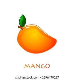 Mango-Symbol im flachen Stil. Eingeschlossenes Objekt. Mango Logo. Vektorgrafik auf weißem Hintergrund