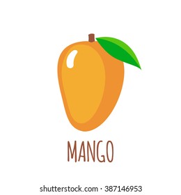 Mango icon in flat style. Isolated object.  Mango logo. Vector illustration on white background