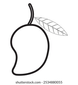 Mango-Symbol. frische Frucht einzeln auf weißem Hintergrund. Vektorgrafik.