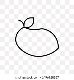 Mango icon isolated on transparent background. Fruit symbol modern, simple, vector, icon for website design, mobile app, ui. Vector Illustration