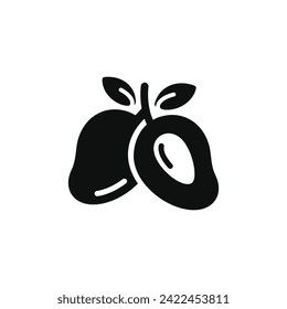 Mango-Symbol einzeln auf weißem Hintergrund