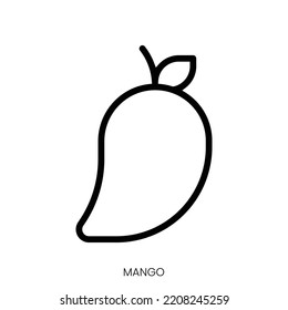 mango icon. Line Art Style Design Isolated On White Background