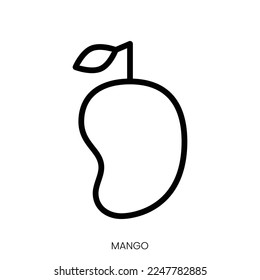 Mango-Symbol. Line Art Design einzeln auf weißem Hintergrund
