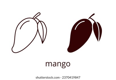 Icono de mango, trazo editable de línea y silueta