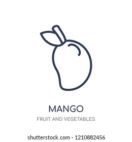 Mango icon. Mango linear symbol design from Fruit and vegetables collection. Simple outline element vector illustration on white background.