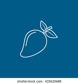 Mango Icon On Blue Background