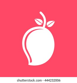 Mango icon on magenta color background. Eps-10.