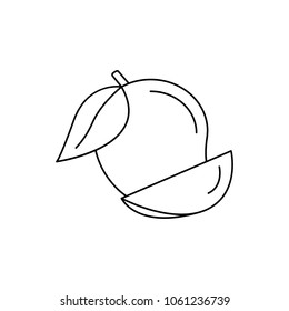 Mango icon. Outline mango vector icon for web design isolated on white background