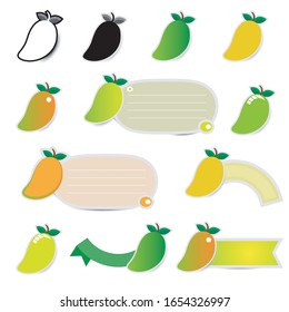 Mango Icon Set Logo Design on white background