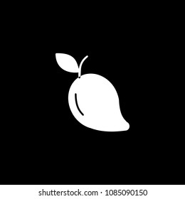 Mango icon. Silhouette Mango vector icon for web design isolated on black background
