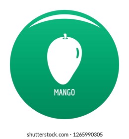 Mango icon. Simple illustration of mango vector icon for any design green