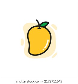 Mango icon. Simple vector art design on white background.
