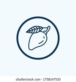 Mango icon. Thin linear mango outline icon isolated on white background from fruits collection. Line vector mango sign, symbol for web and mobile
