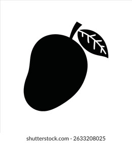Mango Icon – Tropical Fruit Silhouette Vector	