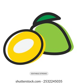 Mango-Symbol, Symbol für tropische Früchte auf weißem Hintergrund - Vektorgrafik