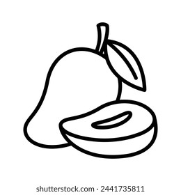 plantilla de diseño vectorial de icono de mango en fondo blanco