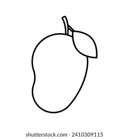 Mango-Ikone Vektor. Obstillustrationszeichen. Vitaminsymbol. Vegetarisches Logo. Lebensmittelmarke.