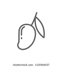 Mango icon vector in thin line style isolated
