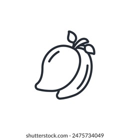 Mango icon. vector.Editable stroke.linear style sign for use web design,logo.Symbol illustration.
