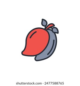 Mango icon. vector.Editable stroke.linear style sign for use web design,logo.Symbol illustration.