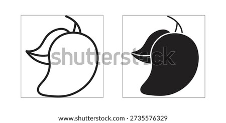 Mango icons Concepts. black solid and line stroke designs for web and app use
