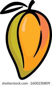 mango illustration with black outline