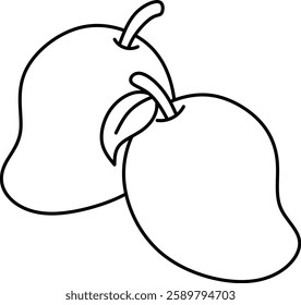 mango illustration coloring page printable