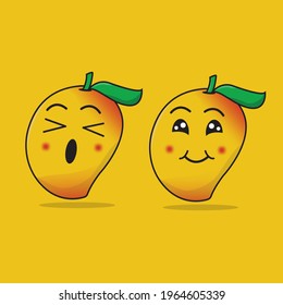 mango illustration with cute expressions